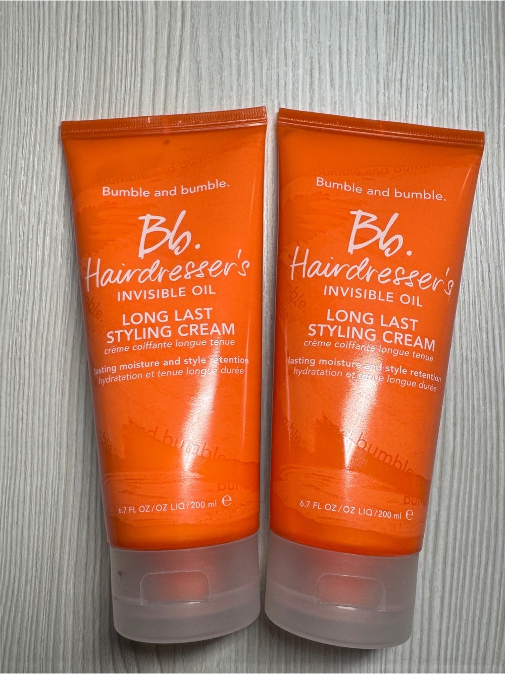2x Bumble & Bumble Hairdresser's Invisible Oil Long Last Styling Cream 200ml